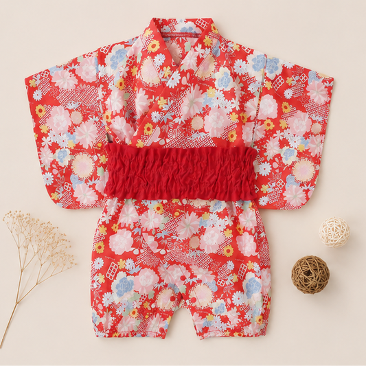 ❤️ 華まり甚平ロンパース 🌺